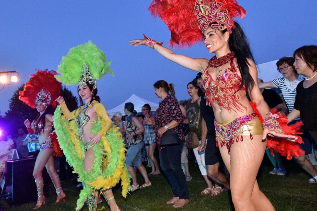 Latin Dancers dancing at an outdoor concert