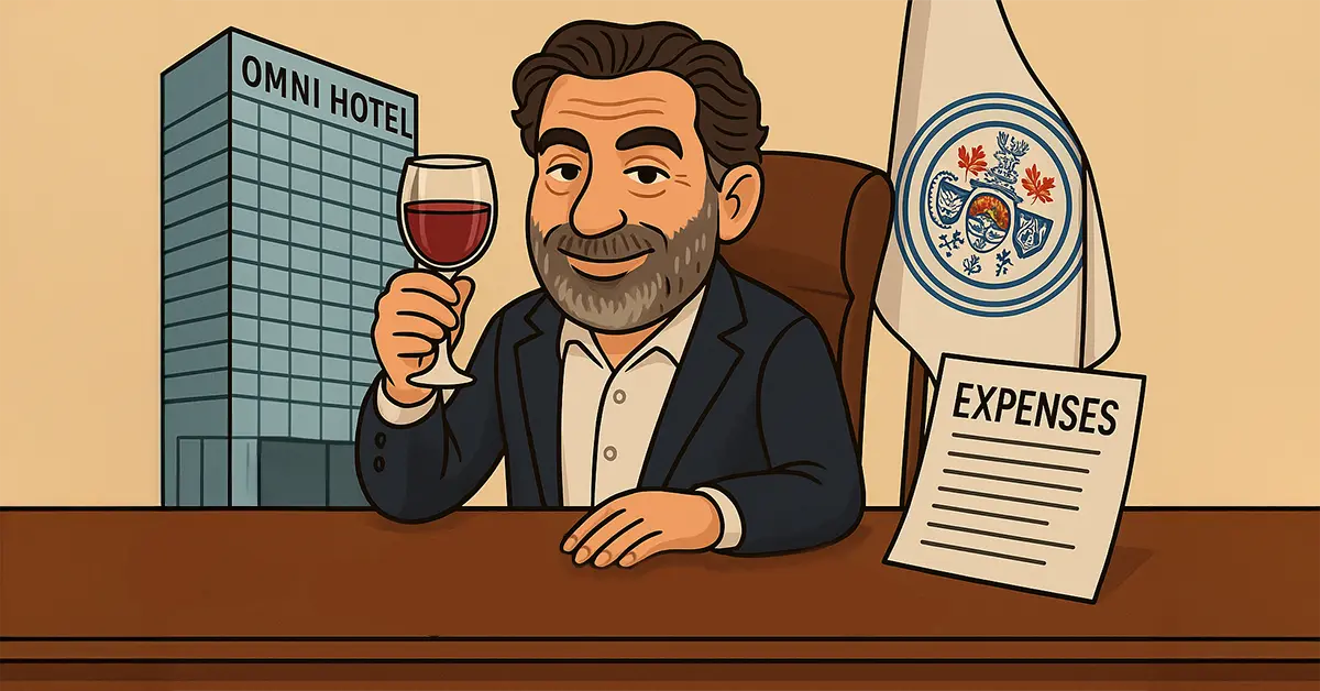 Hampstead Council's Mayor Levi sits at a table with money on it?