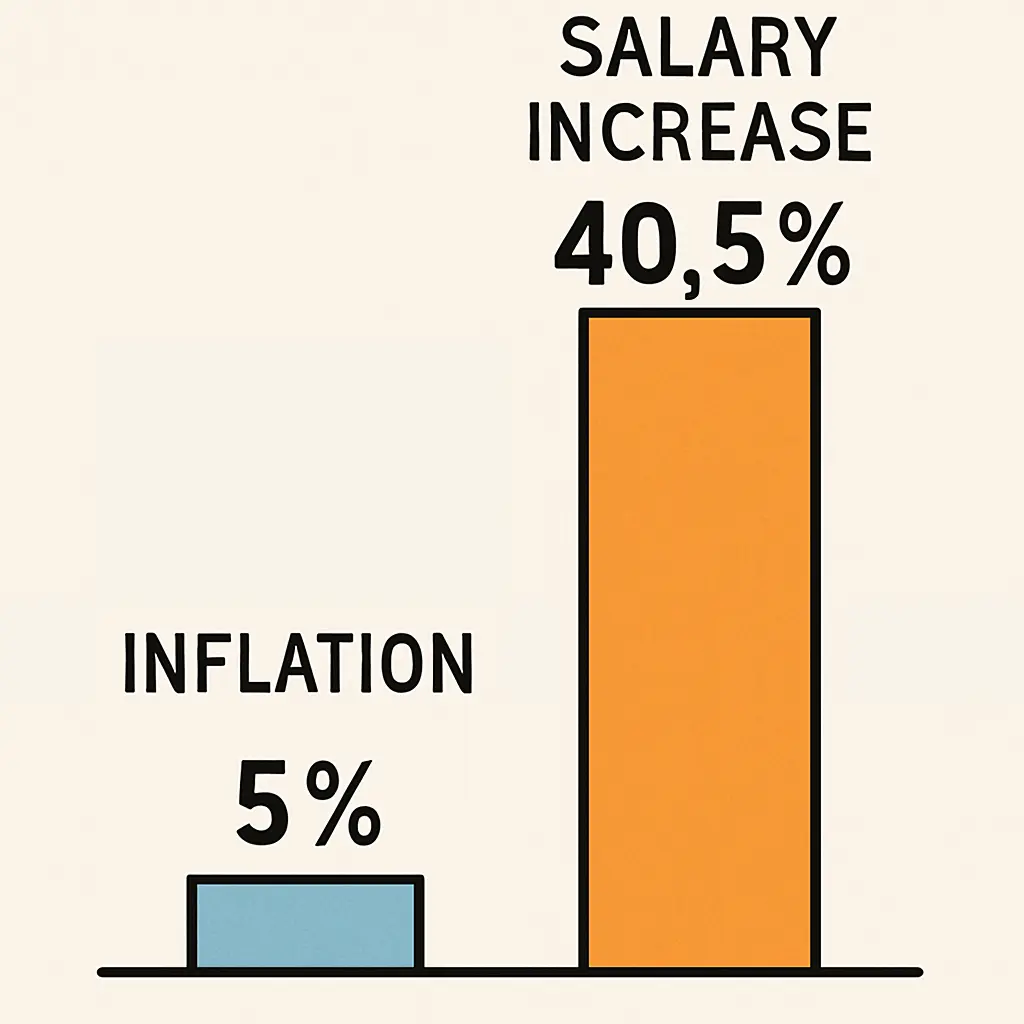 Salary increase vs inflation to scale